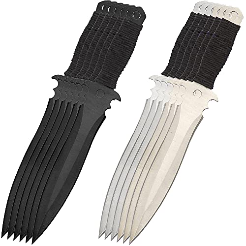 Armory Replicas - Yin Yang 12-Piece Throwing Knife Set - 440 Stainless Steel Set of Twelve Throwing Knives w/Nylon Carrying Case
