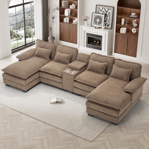 ONEMMLION U Shaped Cloud Couch Sectional Sofa, 124