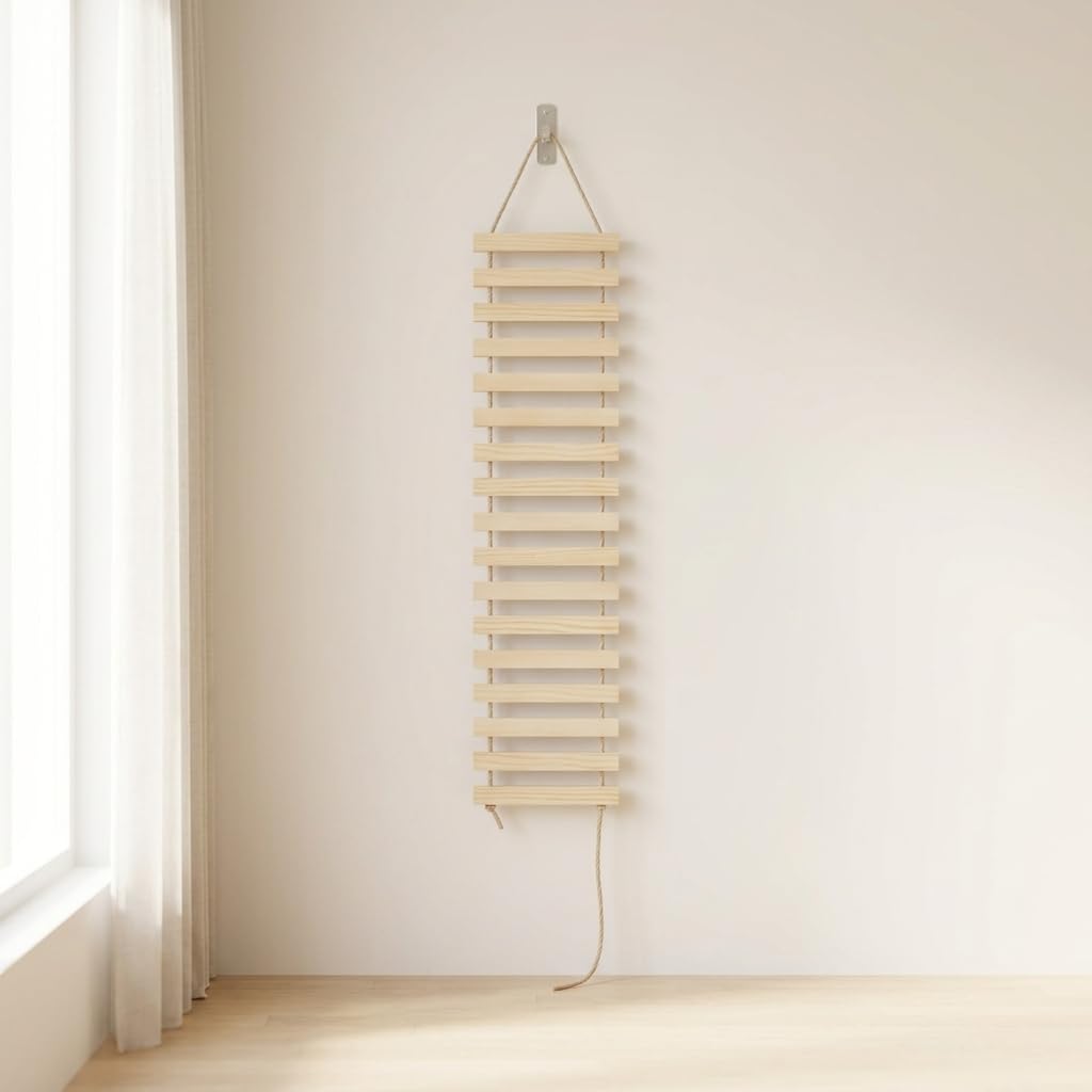 Kletterrampe aus Und Hanfseil als Katzenkletterhilfe mit Haengematte Und Fuer Wohnung Flur Und Balkon, 1 Meter Himmelsleiter (kann als Hängebrücke verwendet Werden)