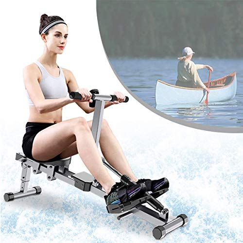 Image of Foldable Rowing Machines Rowing Machine Foldable Rowing Machine Body Fitness Rower Workout Machine with Soft Seat Non-Slip Pedal Suitable for Home Fitness Exercise Maximum Load 150Kg