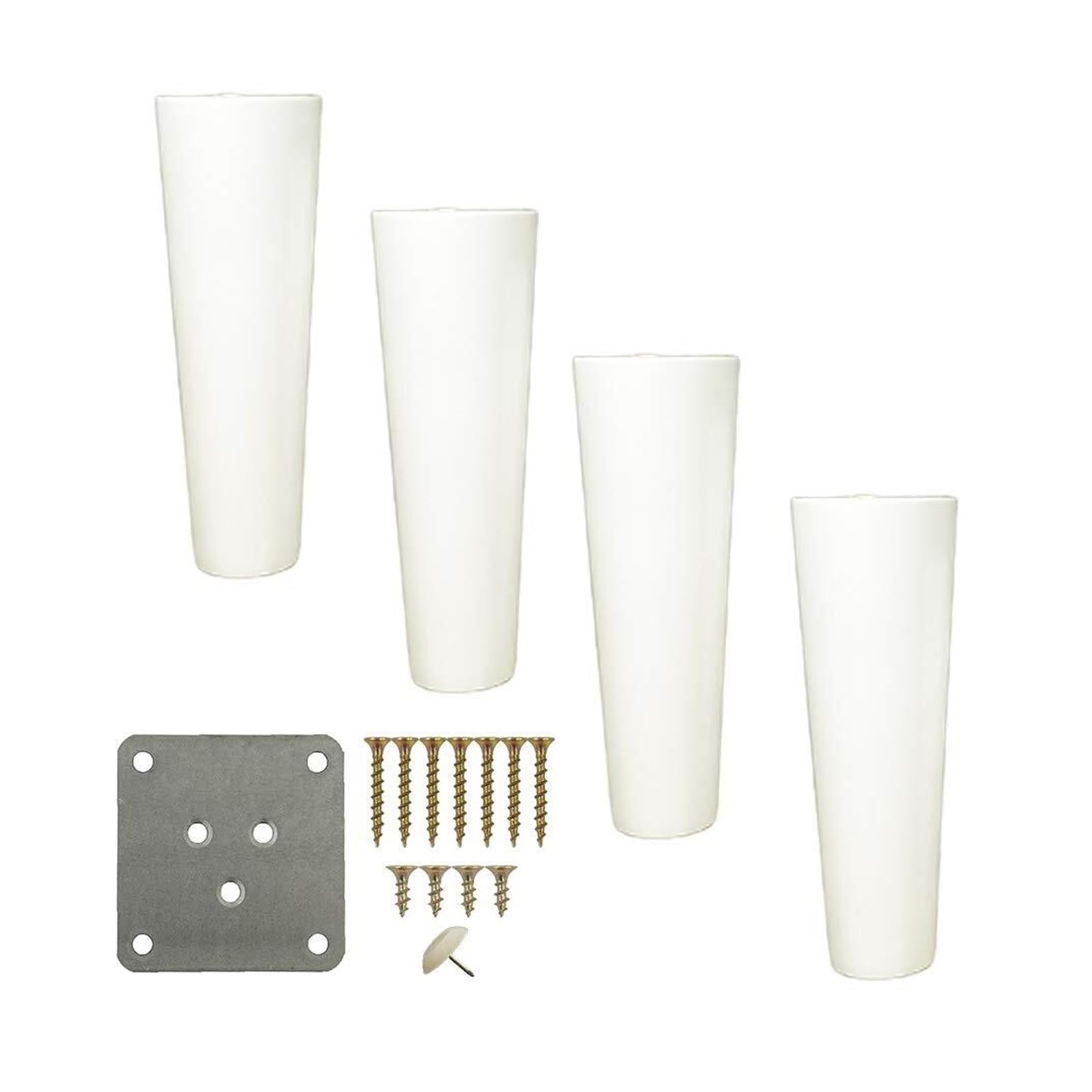 FCXURKOD Solid Wood Furniture Legs - 4Pcs 9.8" White Wooden Sofa & Cabinet FeetReplacement Table Legs for Home Décor Sturdy and Stylish Furniture Enhancements