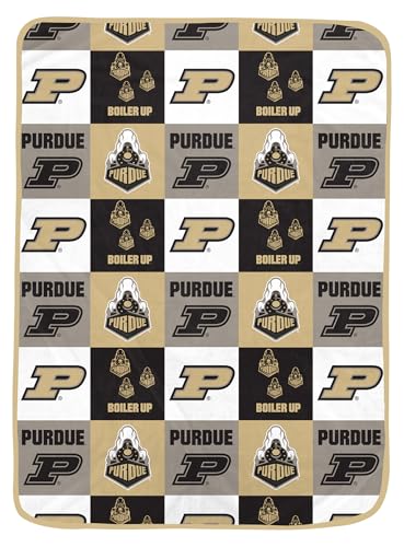 Pegasus Sports NCAA Purdue Boilermakers Graphic Grid Ultra Cozy Oversized Blanket