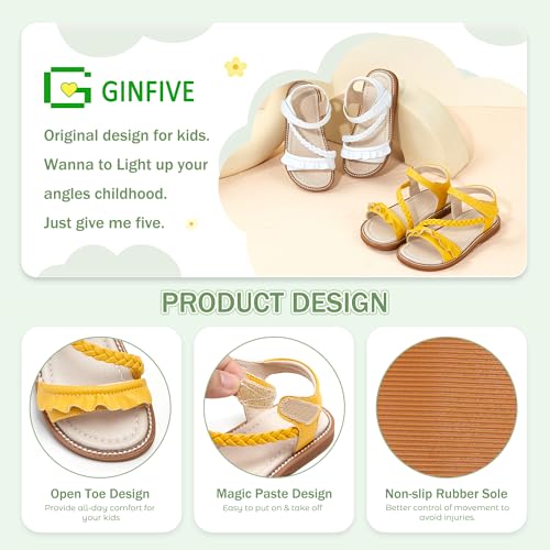 Image of GINFIVE Toddler Girls Sandals Little Girls Kids Summer Shoes Toddler Sandals