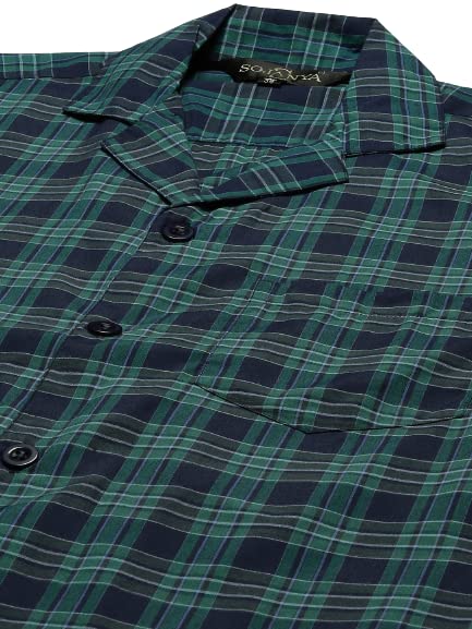 Image of SOJANYA (Since 1958 Men's Cotton Checked Nightsuit Set