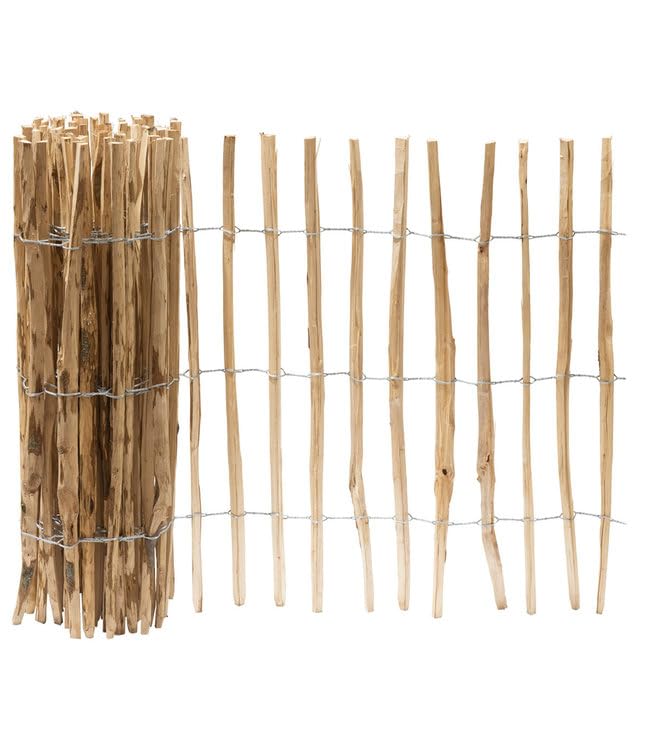Garmix Staketenzaun Holzzaun Holzlamellen Gartenzaun 5m (120cm 7-8cm)