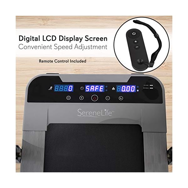 SereneLife Folding Digital Display Electric Treadmill – Fitness Training Cardio Equipment for Home Workouts, Jogging, Walking Exercise – Compact Minimal Profile Running Belt