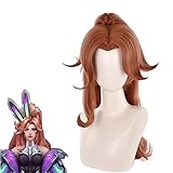 AEQPUIYE Battle Bunny Miss Fortune Cosplay Wig Miss Fortune 75cm Long Brown Heat Resistant Cosplay+Wig Cap