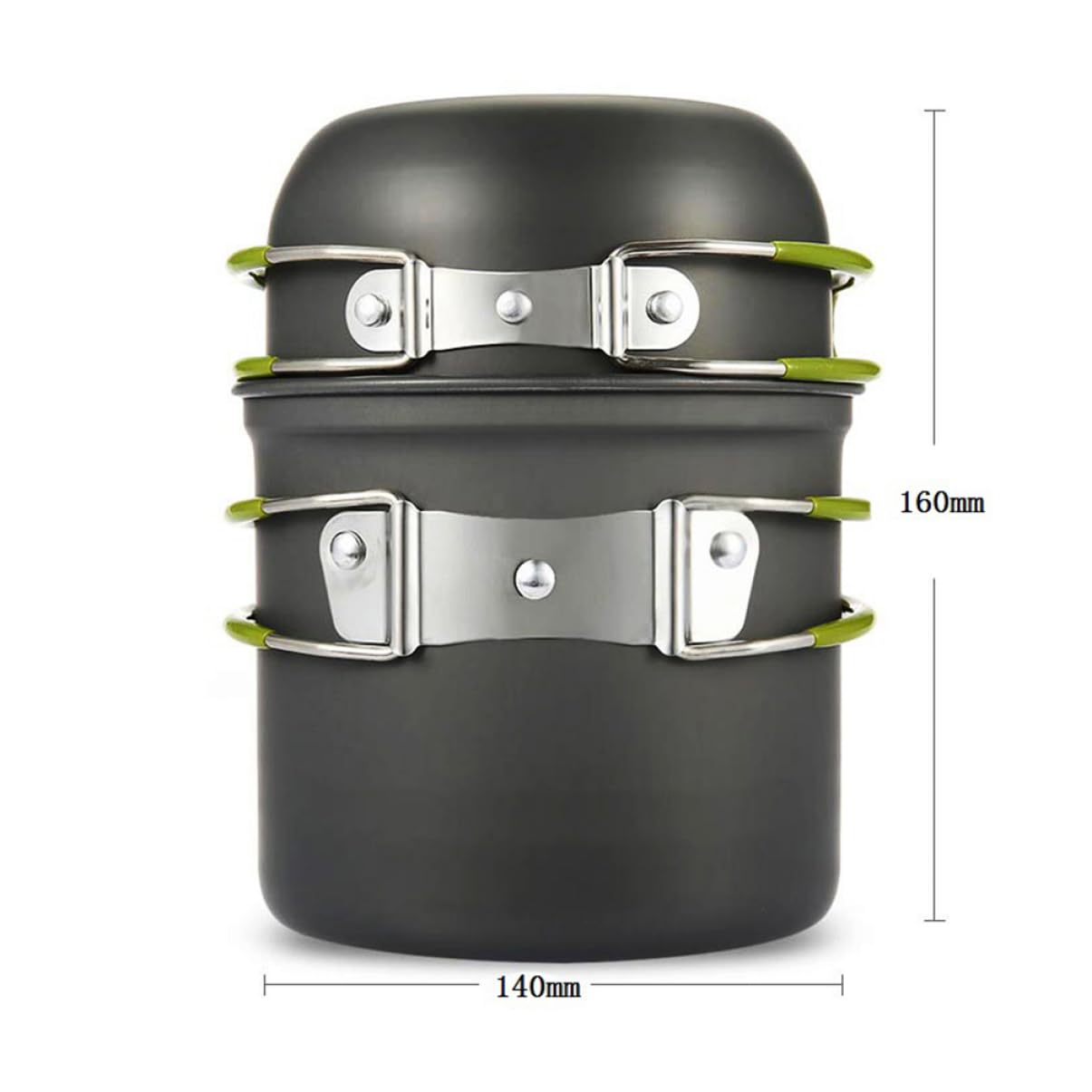 GALPADA 1Set Portable Aluminium Alloy Cookware for Outdoor Camping Lightweight Cooking Pots with Collapsible Handles for Picnics Hiking and