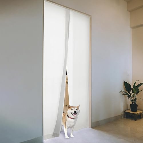 KURENAI Noren - Cortina de filtrado de luz con aislamiento térmico, hecha en Japón, manos libres, mantiene las corrientes de aire fuera (34 pulgadas