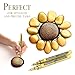 Pinturale Arts 4 Gold Paint Pen Fine Tip | Set 4 Gold Paint Marker Metallic | Extra Fine Tip 0,7mm | For Black Paper, Ceramics, Rock Painting, Glass, Wood, Canvas, Metal