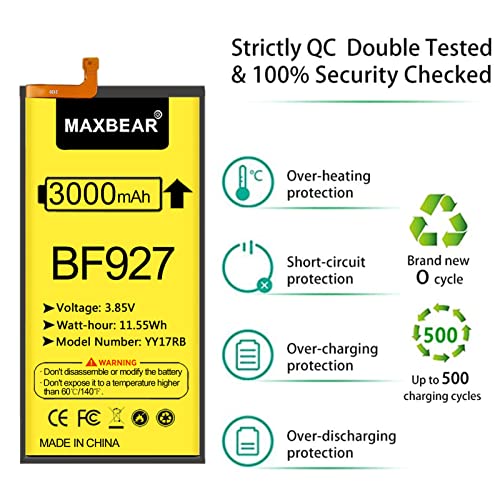Image of Galaxy Z Fold 3 Battery, (Upgraded) MAXBEAR 3000mAh 3.85V Replacement Battery EB-BF927ABY for Galaxy Z Fold 3 5G F927U with Repair Tool Kit