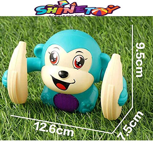 Image of SHINETOY Rolling Banana Monkey Toys with Voice /Touch Sensor On Dancing Monkey Dancing Toy for Kids Rolling Electric Monkey for Children Doll Tumble Monkey Toy with Sound - Multi Color