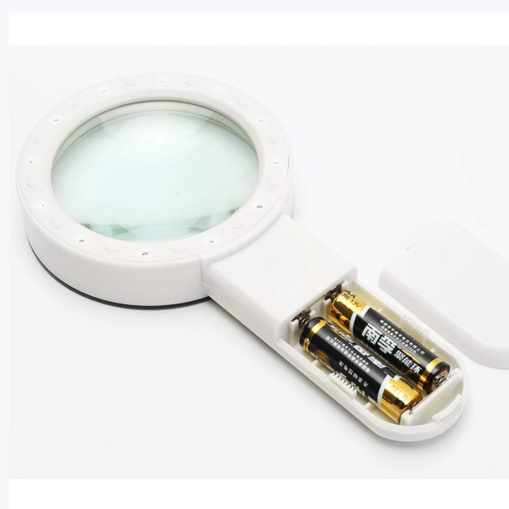 Juwelierlupe, Monokel, 112 mm, 30-Fach, Handlupe mit LED-Licht und optischer HD-Linse, leicht, for Lesen, for Hobby Wartung