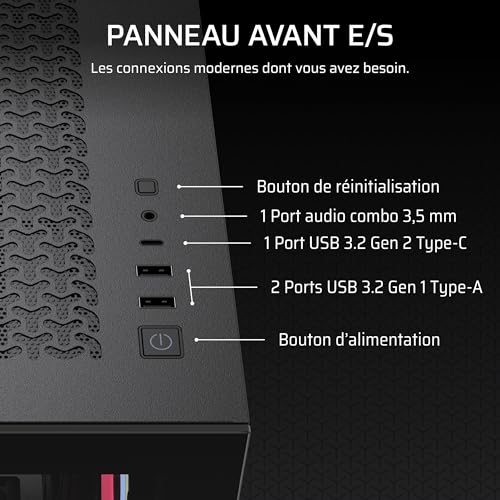 CORSAIR 3500X LX-R RGB Boîtier PC Moyen-Tour – 3 Ventilateurs RGB LX120-R Préinstallés, Comprend System Hub, Peut Accueillir Jusqu'à 10 Ventilateurs de 120 mm - Noir