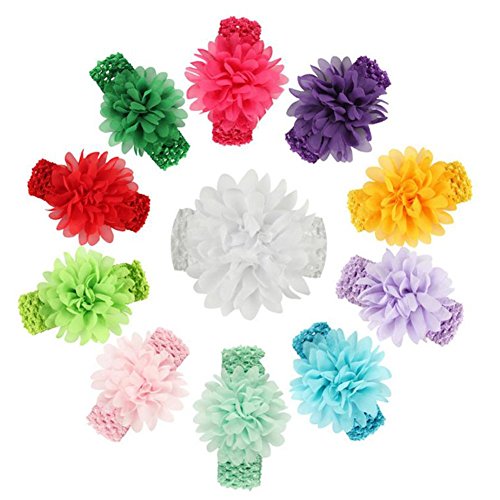Ogquaton 11 PC-Baby-Blumen-Stirnband-Turban Headwraps Säuglingsmädchen Headwear Beste Wahl Cover