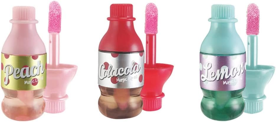 Gekleurde hydraterende lipolie Glanzende lipolie met citroen-perzik-cola-smaak voor droge lip hydraterende toepassingen