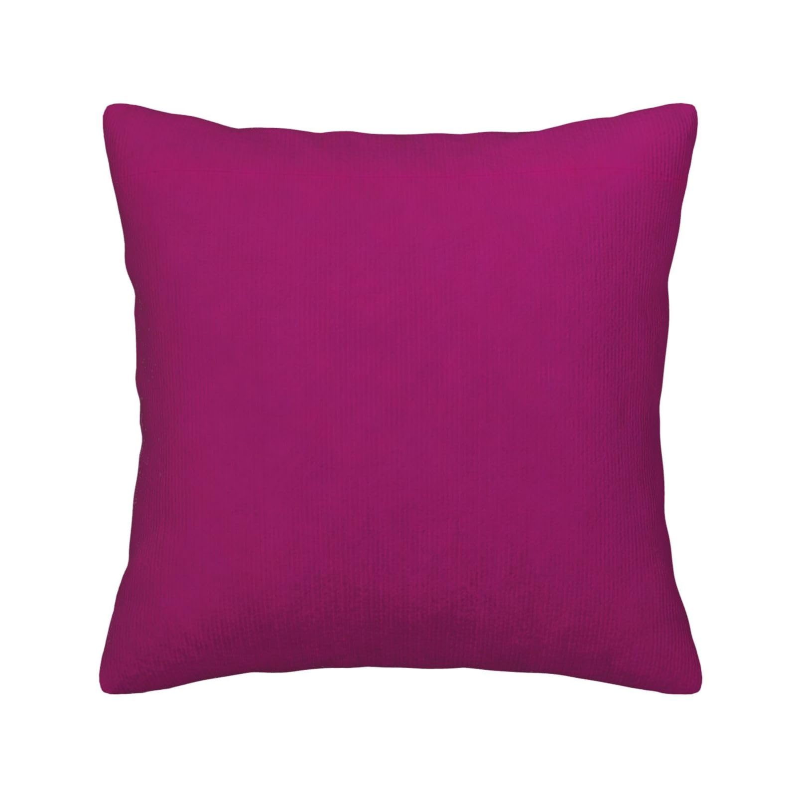 HGIUYDRD Magenta Print Corduroy Throw Pillow with Invisible Zipper Closure for Living Room, Couch and Bed