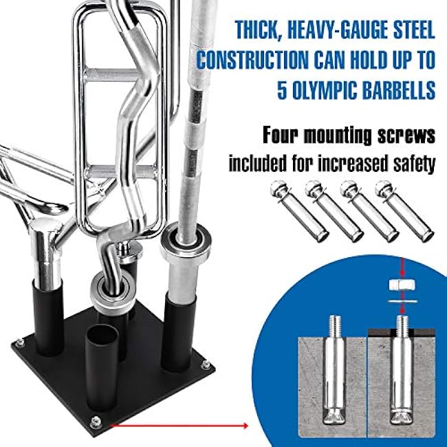 Yes4All Vertical Storage Rack, Home Gym Organizer, Barbell & Dumbbell Rack for 2-inch Olympic & Curl Bars