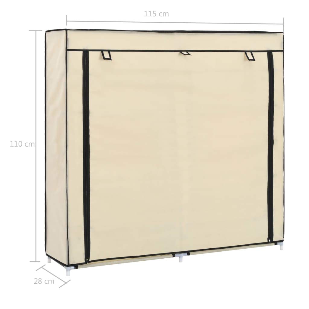 Generic Zapatero de Tela Negra, Diseño Doble de 5 Niveles, Capacidad para 30 Pares de Zapatos, Cubierta No Tejida, Fácil de Mover, Almacenamiento Oculto, Mantiene los Zapatos Libres de (Crema)