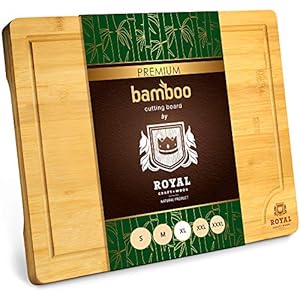 Extra Large Organic Bamboo Cutting Board with Juice Groove – Kitchen Chopping Board for Meat (Butcher Block) Cheese and…