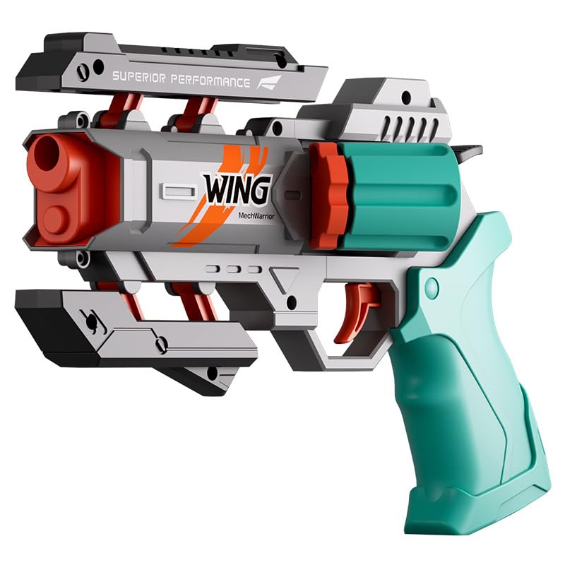 Soft Bullet Toy Revolver - Safe Foam Blaster with Darts,Gun Fun, and Pistol Toy for Cool Kids' Education and Memorable Gifts Green