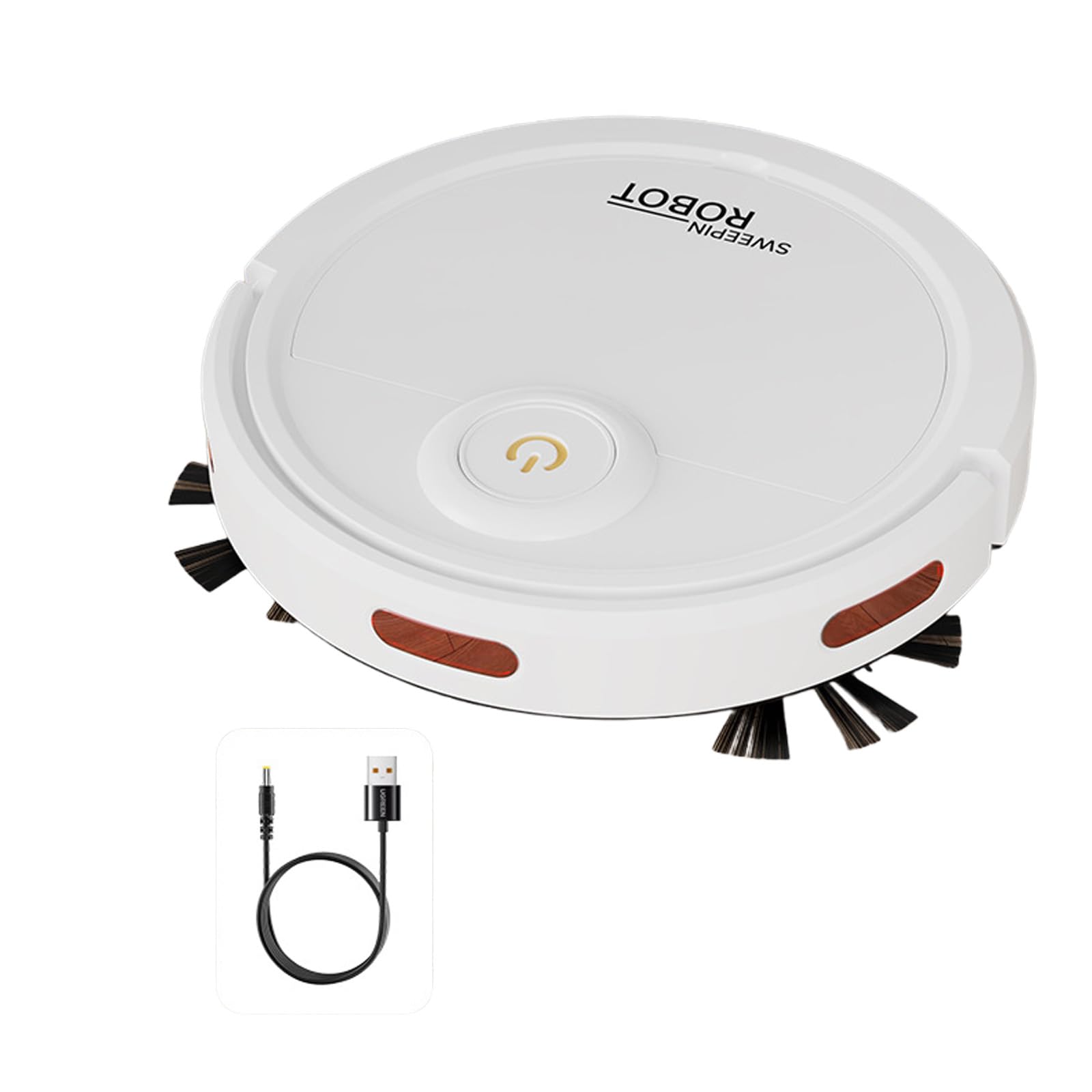 yanwuwa Automatic Floor Cleaning Robot 1200mAh Quiet ABS Texture Body USB Charging Texture for Tight Space and Corners Mop Vacuum Cleaners Robot