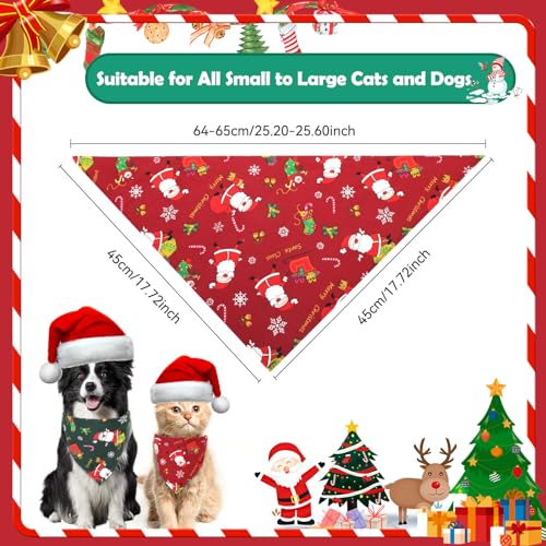 2 Pcs Christmas Dog Bandanas, Christmas Dog Gifts,Washable Triangle Dog Kerchief Scarf ,Xmas Costume Accessories for Puppy Small Medium Large Dogs Cats Pets