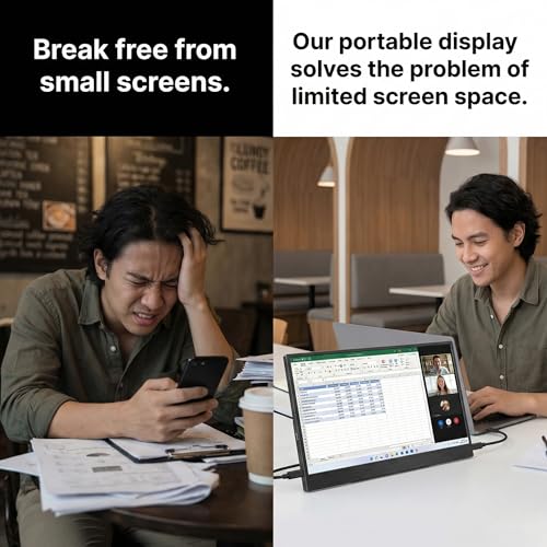 Image of 17.3 Inch Portable Monitor, 1600x900 IPS External Display, HDMI /USB-C Gaming Monitor with Built-in Kickstand, Perfect for Sports Streaming, Gaming, Laptop, PC, Mac, Xbox, PS5