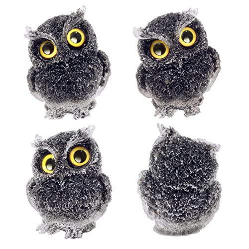 mookaitedecor 3 Inch Black Obsidian Crystal Owl Figurine Ornament for Home Office Decor Housewarming Gift Large Black Owl Gift for Men Women Resin Stone Animal Sculpture Statue Good Luck Ornament - Image 3