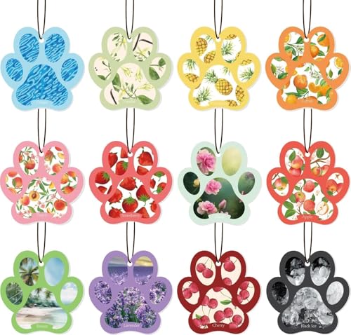 12Pcs Dog Paw Hanging Fresheners