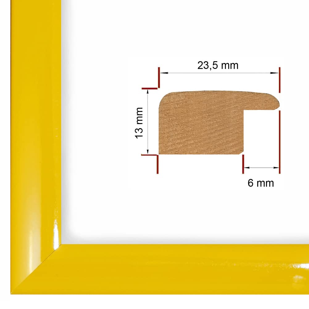NiRa HD114 Marco de fotos de madera maciza, estrecho, 30 x 85 cm, color y tamaño a elegir, marco para pósteres, puzles, collage de fotos