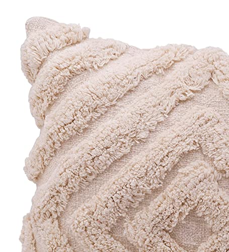 Image of TIB Premium Boho Decorative Throw Cushion Covers, 16 x 16 cm, Set of 2, Cotton. (White Diamonds)-230 TC