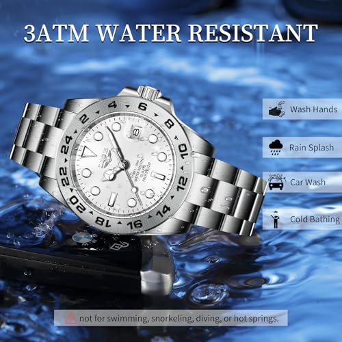 Image of LIGE Fashion Watches for Men Stainless Steel Business Dress Watch Waterproof Analog Quartz Watch with Luminous Date Display Manl Wrist Watch