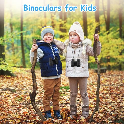 OSDUE Fernglas für Kinder, Spielzeug, Spielzeug, stoßfestes, für Jungen und Mädchen im Alter von 3–7Jahren, für Vogelbeobachtung, Jagen, Wandern, Geburtstagsgeschenke(Schwarz)