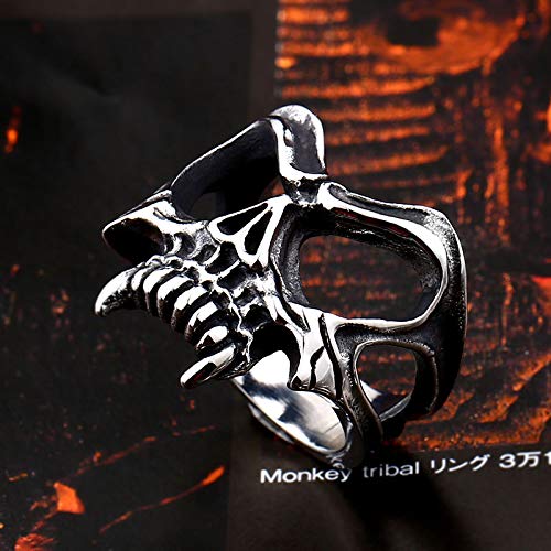 Image of Genuine Stainless Steel Ring Jewelry for Men Fashion Punk Biker Skull Rings