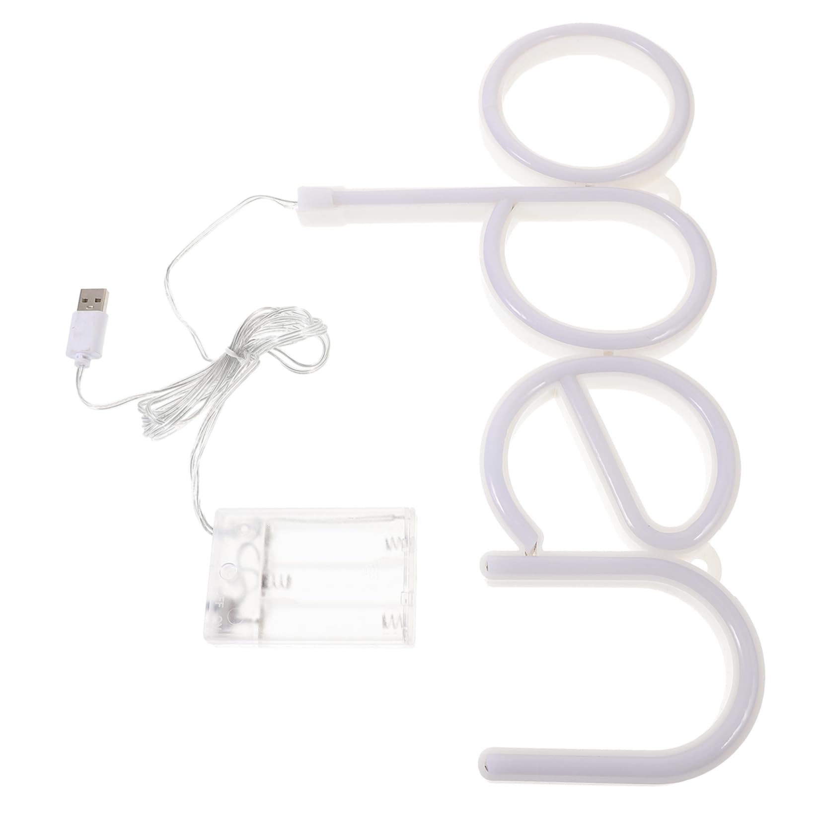 Alipis Insegna LED Neon Open Bianca in Pvc, Decorazione Luminosa