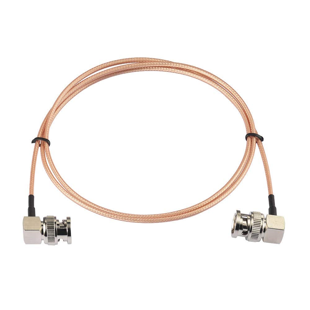 Superbat Thin BNC Male to Male (Both Right Angle) RG179 Cable 1m Short HD 3G SDI Video Cable 75ohm for Blackmagic Camera SDI Converter CCTV Monitor Audio Video System Supports 3G-SDI/HD-SDI/4K/8K - Image 2