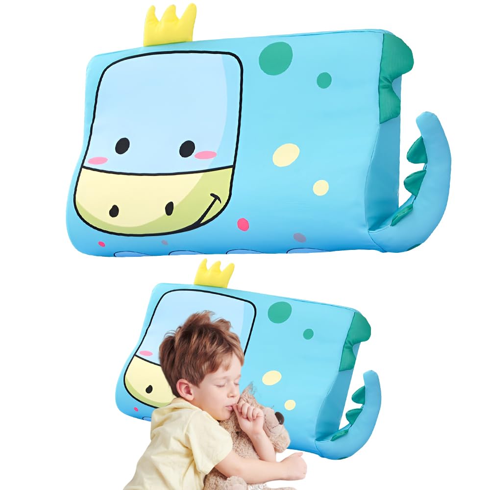 Schlummerkids Coussin pour Enfant, Oreiller Enfant, Confortable, Détachable, Coussin pour Enfant pour Enfants à partir de 3 Ans, 45 x 27 cm(Dinosaure)