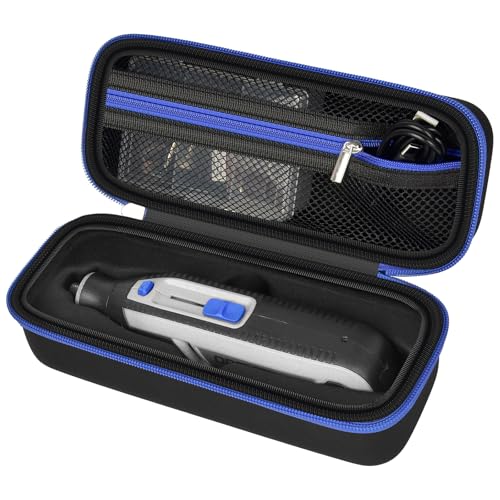Image of Case Compatible with Dremel Lite 7760 N /10 4V Li-Ion / PawControl 7760-PET Dog Cordless Rotary Tool Multi-Purpose Kit, Zipper Mesh Pocket Storage Holder for USB Charging Accessory Changes (Blue)