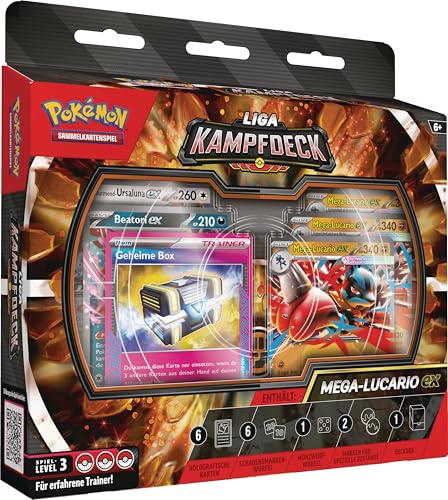 Pokémon-Sammelkartenspiel: Liga-Kampfdeck Mega-Lucario-ex (1 sofort spielbares 60-Karten-Deck mit Mega-Lucario-ex)