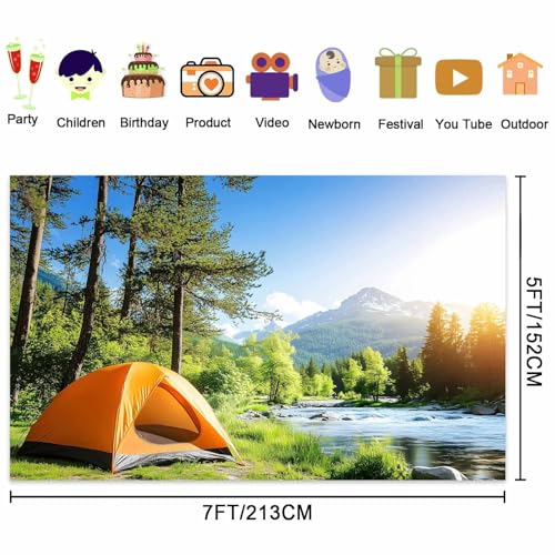 Fondo para camping 10x8 pies Bosque Verde miniatura 7