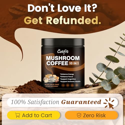 Catfit Instant Mushroom Coffee Powder 5 64 Ounce - image 9