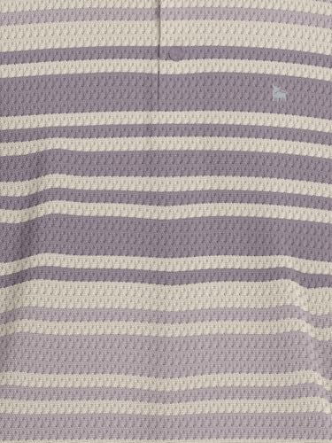 Image of BULLMER Striped Textured Printed Polo Neck Fullsleeve T-Shirt with Rib for Men