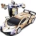 Kikioo 2-in-1 auto giocattolo di trasformazione for bambini 01:12 modello RC Trasformare Robot Car One Button si trasformano in robot elettronico Telecomando Sport Drift Mezzi realistico suono del mot