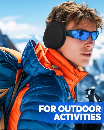 venswell winter ear muffs for men women fleece ear warmers for cold weather running-behind the head earmuffs adjustable