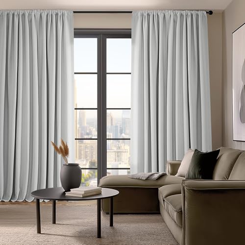 HPD Half Price Drapes Extra Wide Linen Room Darkening Curtain (1 Panel) 100 X 84, BOCH-LN1855-84-DW, Oyster - Image 4
