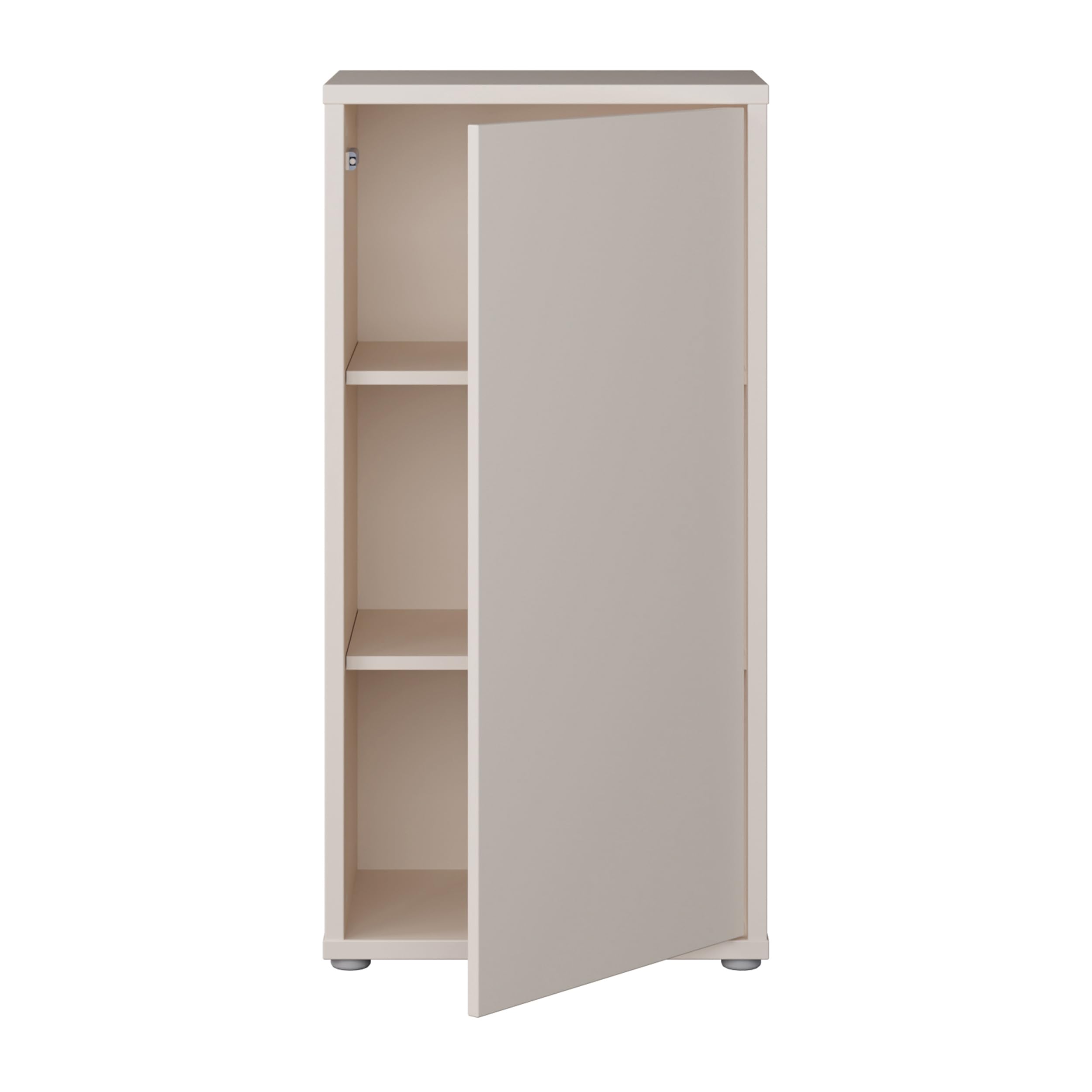 Forte Alice Springs schmaler Schrank 50, modern-minimalistisch, 1-türig, Wohn-/Schlafzimmer, Beistellschrank, Holzwerkstoff, Kaschmir Beige, 49,8 cm breit x 99,1 cm hoch x 34,9 cm tief