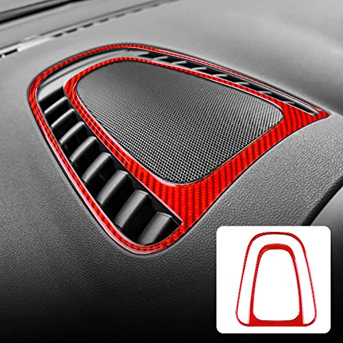 AIRSPEED BMW MINI対応 ミニクーパー F60適用 センター パネル ステッカー エアコン吹き出し口パネル 内装シール 専用設計インテリアパネル 両面テープ保護カバー リアルカーボン製 (赤)