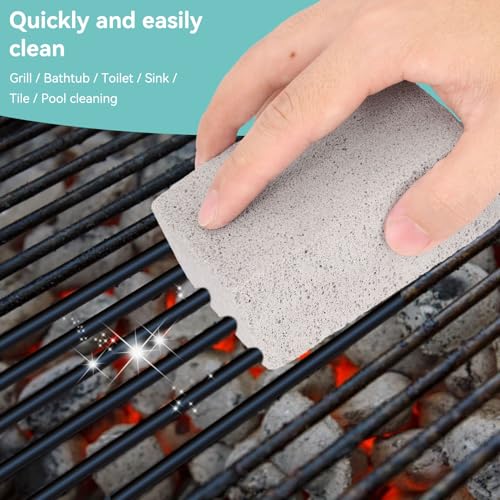 Cyrank Bimsstein Reinigungs, Grill Reinigungsstein, Grill Griddle Cleaning Brick Block, Grillstein-Reinigungsblock, 4 Stück, BBQ Reinigungs Werkzeug, Grill-Reinigungssteine, Stein, Küchenzubehör