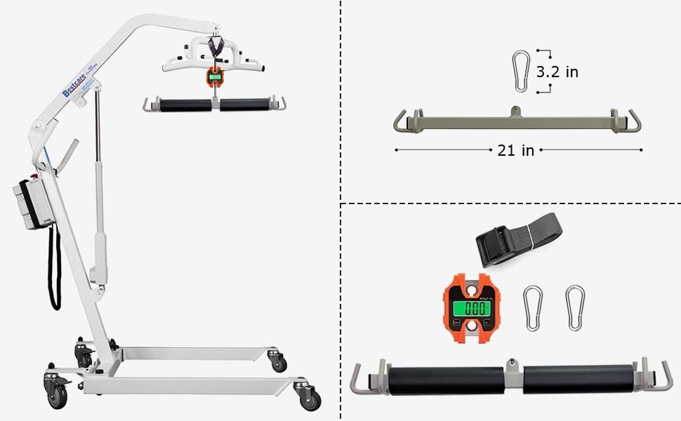 SIKE PWS450 Patient Weight Scale Kit for Lift, Universal Scale With 6-Point Sling Bar Spreader Bar, Accessories, Install and Work